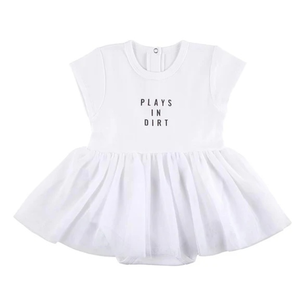 “Plays in Dirt” Children’s Boutique Baby Onesie